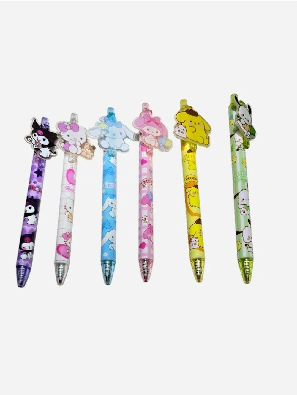 Sanrio Hello Kitty and Friends Kawaii 6 Piece Gel Pen Set. All are NEW